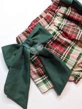 Load image into Gallery viewer, Christmas Skirt,Skirted Bloomers,Christmas outfit,Skirted christmas Bummies Bloomer,Bows,Toddler Skirt,Baby Girl Skirt,toddler,baby's first