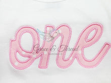 Load image into Gallery viewer, ONE Applique Polka Dot Bodysuit, first Birthday,1,primer cumpleaños,1st Birthday,pink birthday