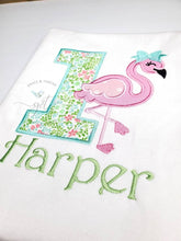 Load image into Gallery viewer, Flamingo 1st Birthday shirt