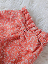 Load image into Gallery viewer, Baby Blue High Waisted Bloomers,High Waisted Shorts,Baby Girl Shorts,Short with Bow,Summer Shorts,Bloomers,Bummies,stripe shorts,baby girl
