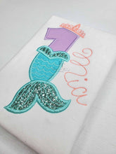 Load image into Gallery viewer, Mermaid Birthday Shirt,Mermaid outfit,Mermaid Tail,first bday,ONE,1 Under The Sea,Mermaid Princess,sirena 1er cumpleanos,Tail,tutu set
