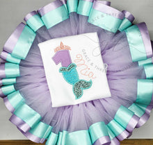 Load image into Gallery viewer, Mermaid Birthday Shirt,Mermaid outfit,Mermaid Tail,first bday,ONE,1 Under The Sea,Mermaid Princess,sirena 1er cumpleanos,Tail,tutu set
